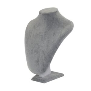 CUELLO EXHIBIDOR DE TERCIOPELO COLOR GRIS 24 CM