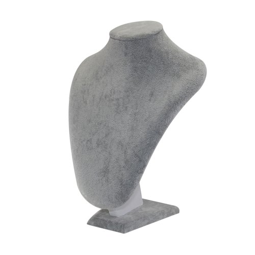 CUELLO EXHIBIDOR DE TERCIOPELO COLOR GRIS 24 CM