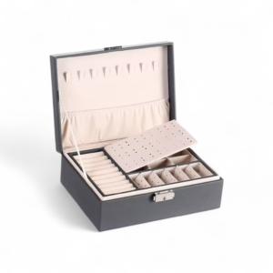 JOYERO DOBLE FONDO GRIS