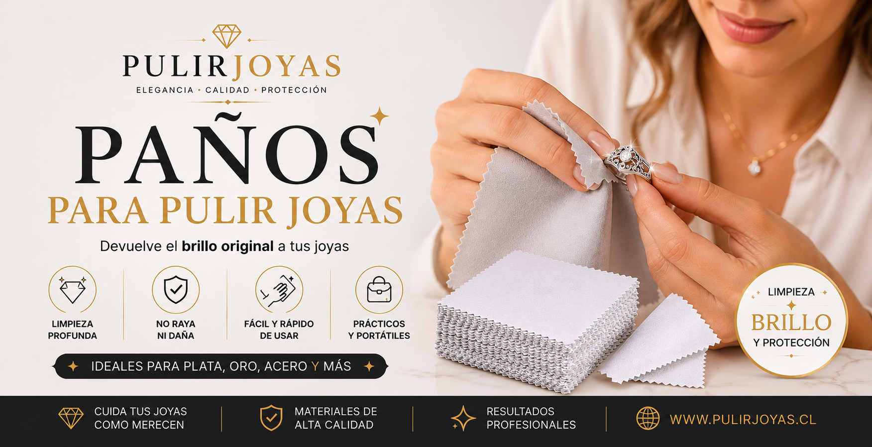 BANNER PARA PORTADA DE SITIO WEB PAÑO PARA PULIR JOYAS
